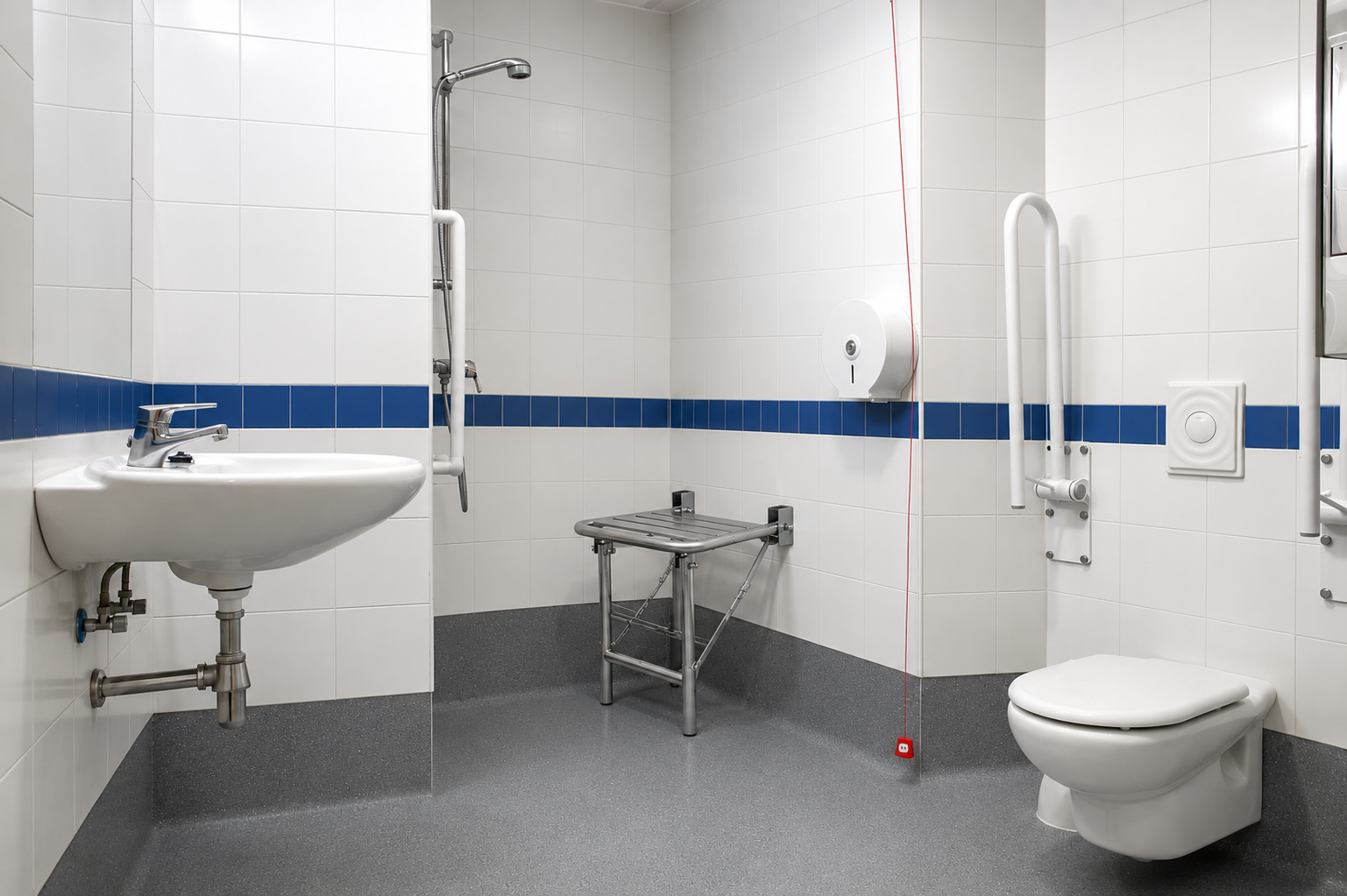 baño adaptado hospitalario